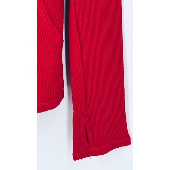 Michael Stars Waffle Knit T Shirt  Long Sleeve V Neck Reverse Seam - Picture 8 of 16